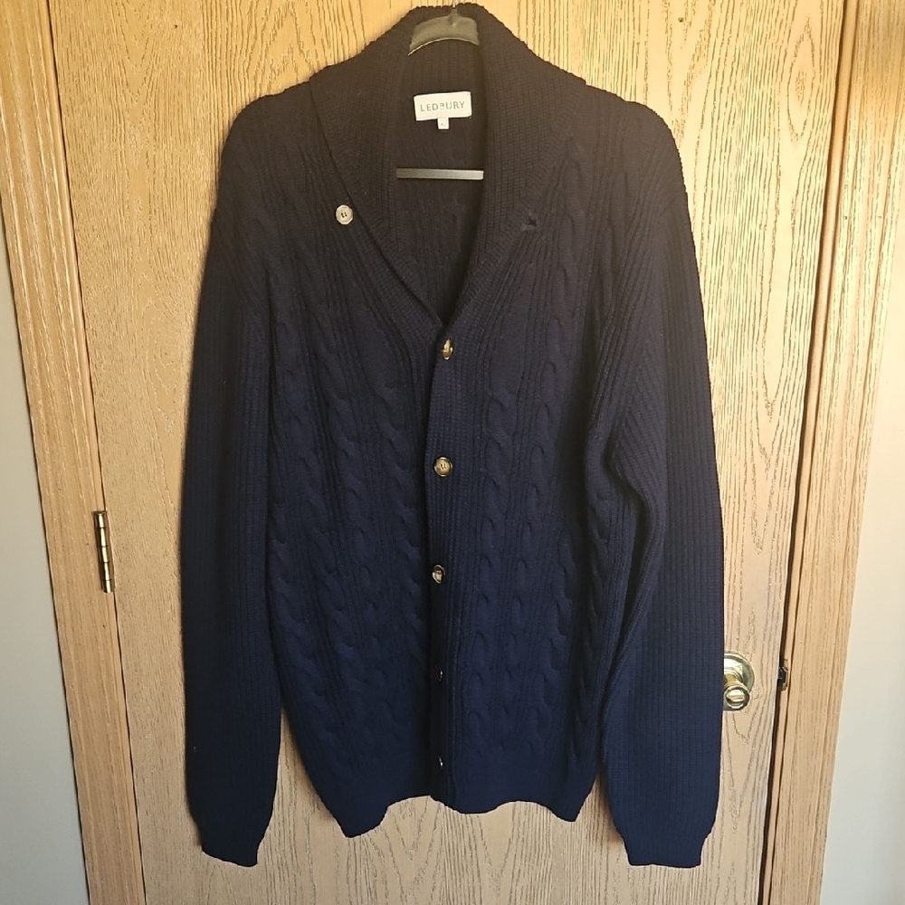NWOT Ledbury Dark Blue Cable Knit Cardigan